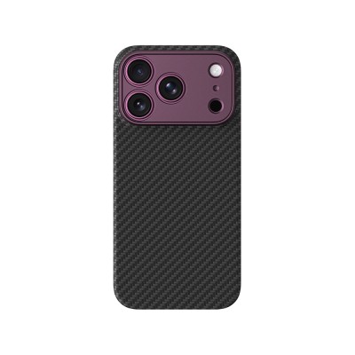 Apple iPhone 18 Pro Max Kılıf M-safe Şarj Özellikli 1500D Aramid Fiber Lens Korumalı Amazingthing Titan Max Serisi Karbon Kapak Mor