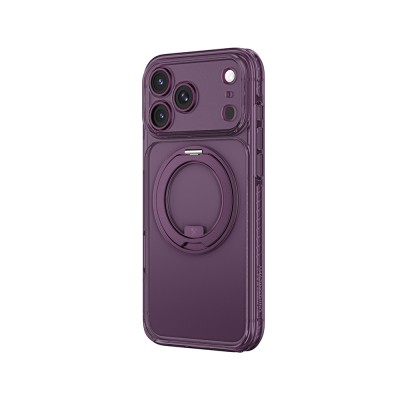 Apple iPhone 18 Pro Max Kılıf M-Safe Şarj Özellikli Airbag Tasarımlı Standlı Lens Korumalı AmazingThing Titan Pro MagSpin Kapak - 7