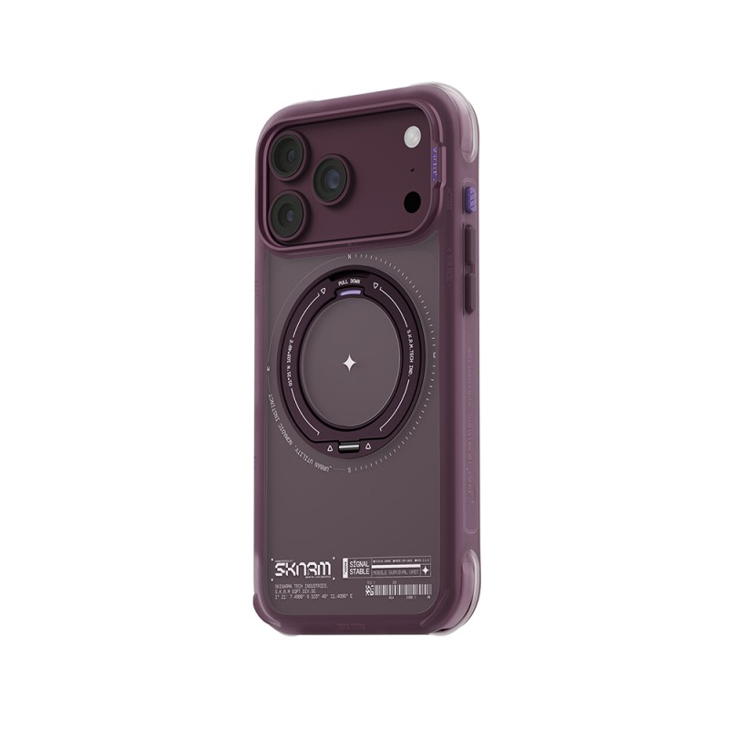 Apple iPhone 18 Pro Max Kılıf M-Safe Şarj Özellikli Airbag Tasarımlı Standlı Skinarma Atlas Kapak - 11