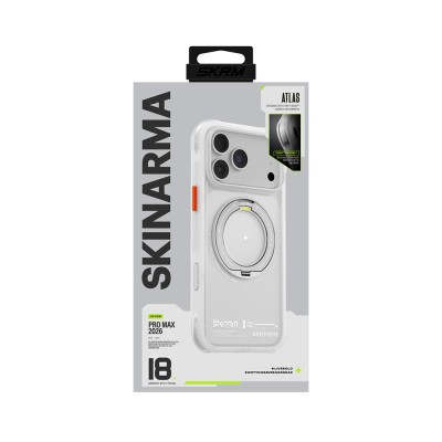 Apple iPhone 18 Pro Max Kılıf M-Safe Şarj Özellikli Airbag Tasarımlı Standlı Skinarma Atlas Kapak - 18