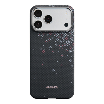 Apple iPhone 18 Pro Max Kılıf M-safe Şarj Özellikli Aramid Karbon Fiber Pitaka Sakura Hours Serisi Kapak - Pitaka