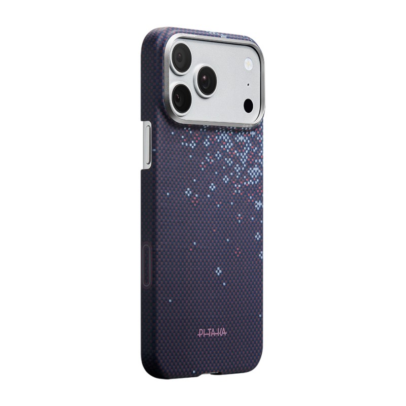 Apple iPhone 18 Pro Max Kılıf M-safe Şarj Özellikli Aramid Karbon Fiber Pitaka Sakura Hours Serisi Kapak - 17