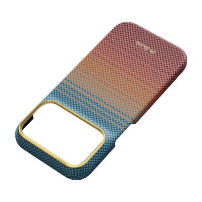 Apple iPhone 18 Pro Max Kılıf M-safe Şarj Özellikli Aramid Fiber Pitaka Sunset 2.0 California Dream Serisi - 13