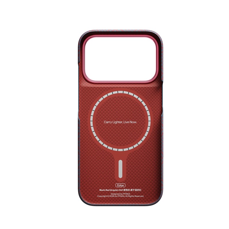 Apple iPhone 18 Pro Max Kılıf M-safe Şarj Özellikli Aramid Karbon Fiber Pitaka Argyle Serisi Kapak - 26