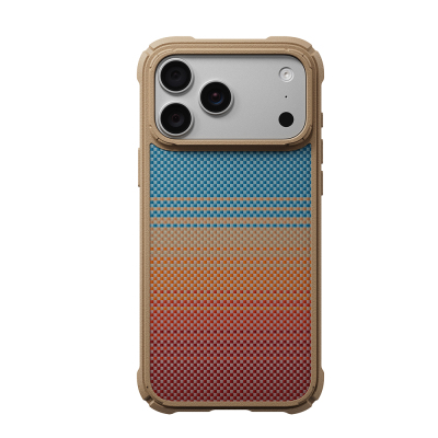 Apple iPhone 18 Pro Max Kılıf M-safe Şarj Özellikli Aramid Karbon Fiber Pitaka Sunset 2.0 California Dream Serisi Cairn Kapak - Pitaka