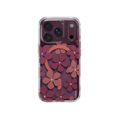 Apple iPhone 18 Pro Max Kılıf M-safe Şarj Özellikli Çiçekli Tasarım Coehl Mila Serisi Kapak - Coehl