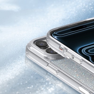 Apple iPhone 18 Pro Max Kılıf M-Safe Şarj Özellikli El İşlemeli Swarovski Taşlı Zore Paris Riva Sert PC Kapak - 7
