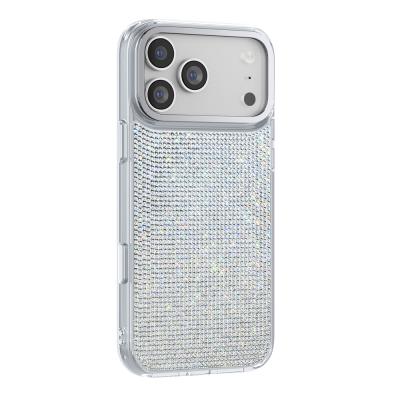 Apple iPhone 18 Pro Max Kılıf M-Safe Şarj Özellikli El İşlemeli Swarovski Taşlı Zore Paris Riva Sert PC Kapak - Zore Paris