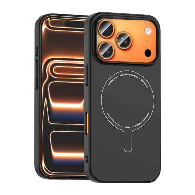 Apple iPhone 18 Pro Max Kılıf M-Safe Şarj Özellikli Kamera Korumalı Zore Elio Sert PC Kapak - Zore