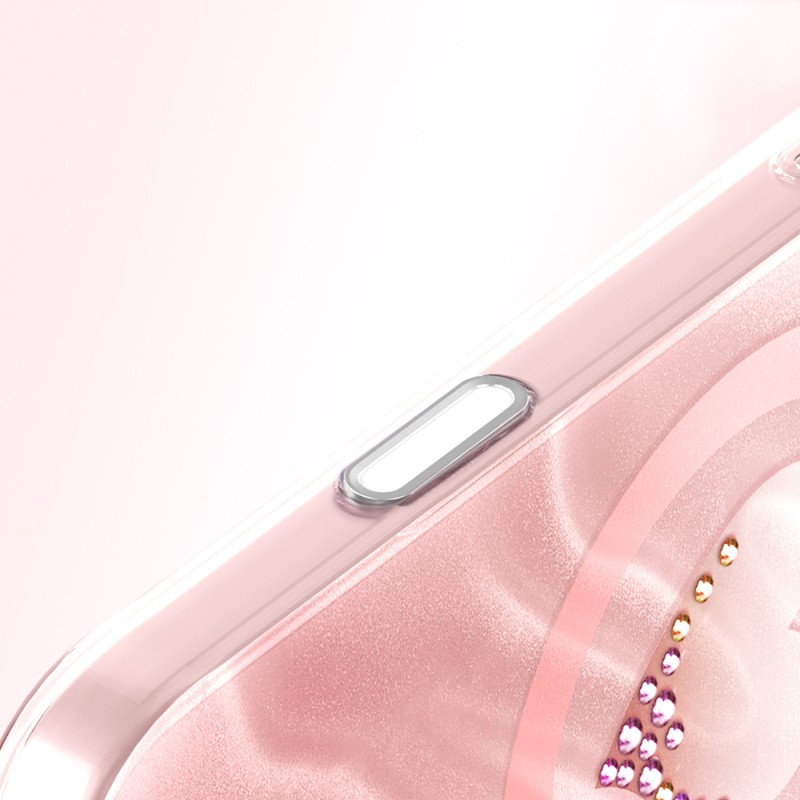 Apple iPhone 18 Pro Max Kılıf M-Safe Şarj Özellikli Orjinal Swarovski Taşlı Zore Paris Rovix Sert PC Kapak - 20