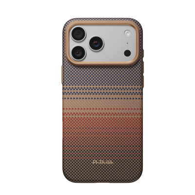 Apple iPhone 18 Pro Max Kılıf M-safe Şarj Özellikli Pitaka Tactile Woven Sunset-Moonrise Aramid Serisi Summa Kapak - Pitaka