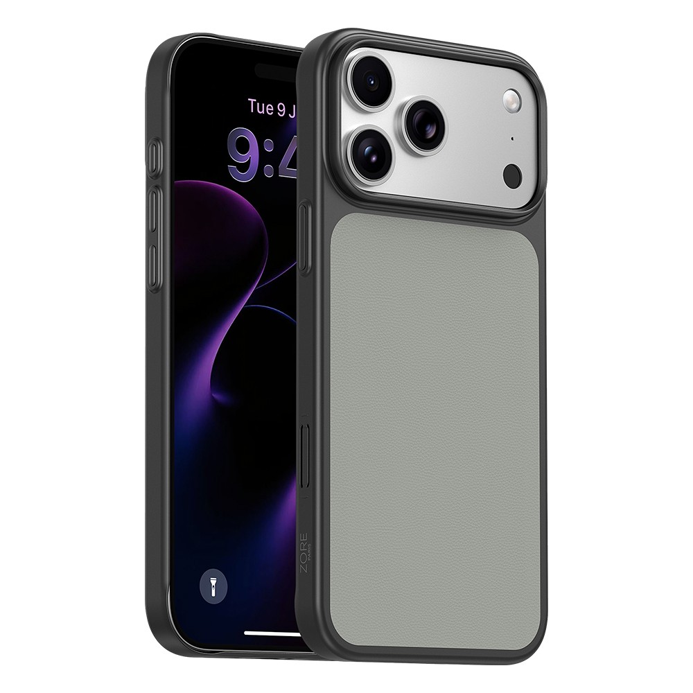 Apple iPhone 18 Pro Max Kılıf M-Safe Şarj Özellikli PU Zore Paris Trexo Sert PC Kapak - Gümüş