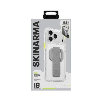 Apple iPhone 18 Pro Max Kılıf M-safe Şarj Özellikli Teknoloji Desenli Skinarma Helio CE Mag Charge Standlı Kapak - 12