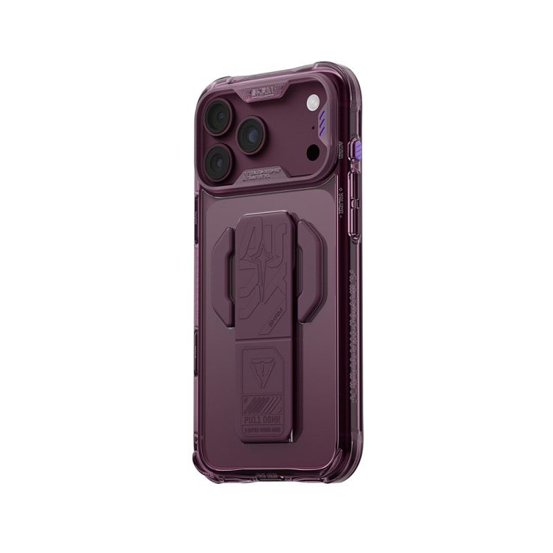 Apple iPhone 18 Pro Max Kılıf M-safe Şarj Özellikli Teknoloji Desenli Skinarma Helio CE Mag Charge Standlı Kapak - 17
