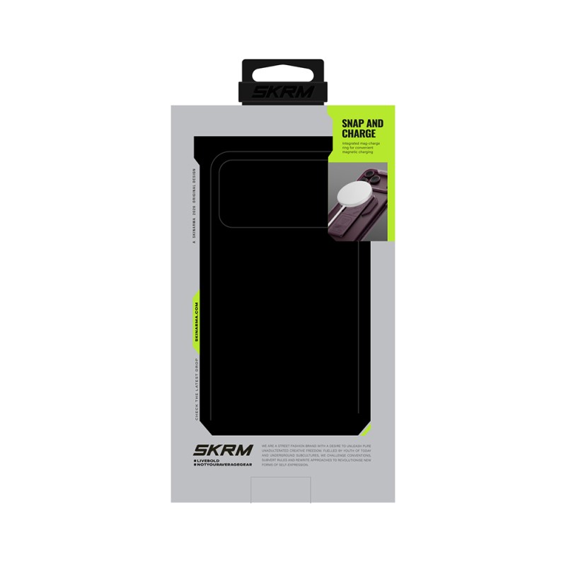 Apple iPhone 18 Pro Max Kılıf M-safe Şarj Özellikli Teknoloji Desenli Skinarma Helio CE Mag Charge Standlı Kapak - 25