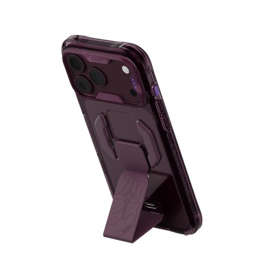 Apple iPhone 18 Pro Max Kılıf M-safe Şarj Özellikli Teknoloji Desenli Skinarma Helio CE Mag Charge Standlı Kapak - 20