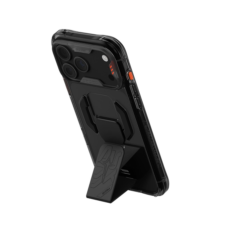 Apple iPhone 18 Pro Max Kılıf M-safe Şarj Özellikli Teknoloji Desenli Skinarma Helio CE Mag Charge Standlı Kapak - 27