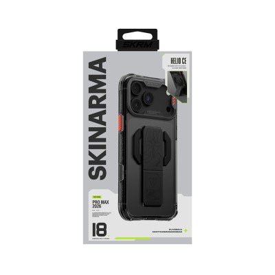 Apple iPhone 18 Pro Max Kılıf M-safe Şarj Özellikli Teknoloji Desenli Skinarma Helio CE Mag Charge Standlı Kapak - 35
