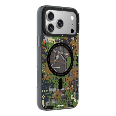 Apple iPhone 18 Pro Max Kılıf M-Safe Şarj Özellikli Youngkit Camouflage Sykell Serisi Kapak - 8