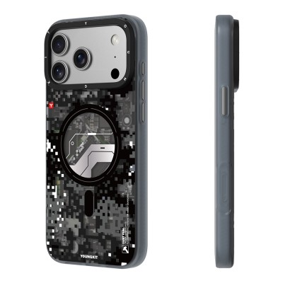 Apple iPhone 18 Pro Max Kılıf M-Safe Şarj Özellikli Youngkit Camouflage Sykell Serisi Kapak - 14