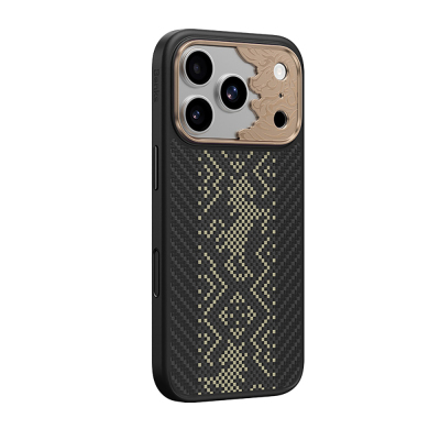 Apple iPhone 18 Pro Max Kılıf M-safe Şarj Özellikli Yükseltilmiş Kamera Çerçeveli Karbon Fiber Tasarımlı Benks Knight ArmorPro Kevlar Kapak - Benks