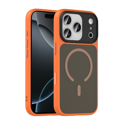 Apple iPhone 18 Pro Max Kılıf Mat Arka Yüzey Wireless Şarj Özellikli Zore Flet M-safe Kapak - Zore