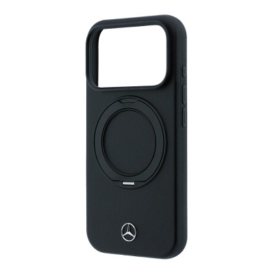 Apple iPhone 18 Pro Max Kılıf Mercedes Benz Orjinal Lisanslı M-safe Şarj Özellikli 360 Derece Dönebilen Standlı Metal Logolu PU Kapak - 6