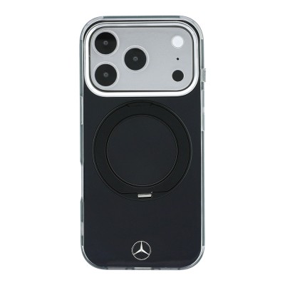 Apple iPhone 18 Pro Max Kılıf Mercedes Benz Orjinal Lisanslı M-safe Şarj Özellikli 360 Derece Dönebilen Standlı Metal Logolu Sert PC Kapak - 4