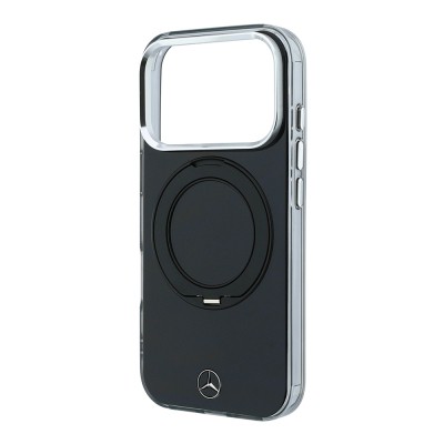 Apple iPhone 18 Pro Max Kılıf Mercedes Benz Orjinal Lisanslı M-safe Şarj Özellikli 360 Derece Dönebilen Standlı Metal Logolu Sert PC Kapak - 8