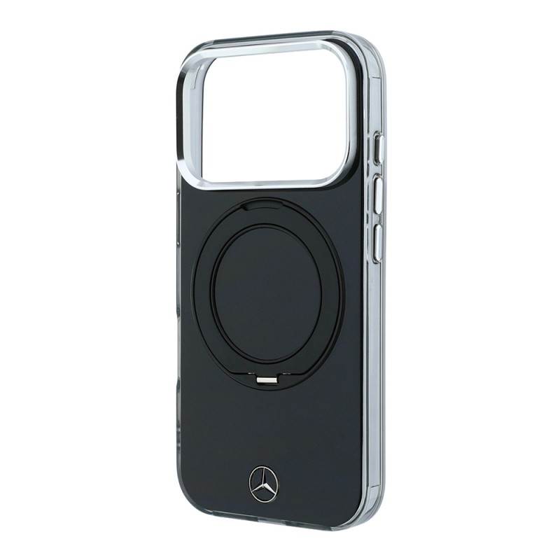 Apple iPhone 18 Pro Max Kılıf Mercedes Benz Orjinal Lisanslı M-safe Şarj Özellikli 360 Derece Dönebilen Standlı Metal Logolu Sert PC Kapak - 8