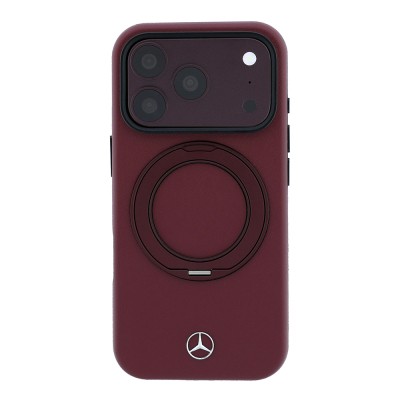 Apple iPhone 18 Pro Max Kılıf Mercedes Benz Orjinal Lisanslı M-safe Şarj Özellikli 360 Derece Dönebilen Standlı PU Metal Logolu Kapak - 3