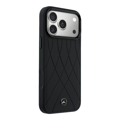 Apple iPhone 18 Pro Max Kılıf Mercedes Benz Orjinal Lisanslı M-safe Şarj Özellikli 3D Metal Logolu Crossed Lines Kapak - 12