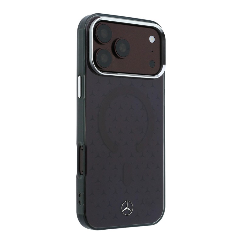 Apple iPhone 18 Pro Max Kılıf Mercedes Benz Orjinal Lisanslı M-safe Şarj Özellikli Çift Katmanlı Yıldız Desenli Sert PC Kapak - 4