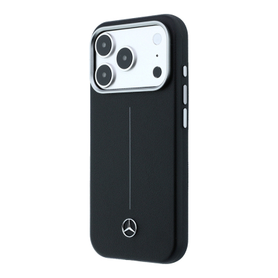 Apple iPhone 18 Pro Max Kılıf Mercedes Benz Orjinal Lisanslı M-safe Şarj Özellikli Metal Yıldız Logolu Çizgili Deri Kapak - 10