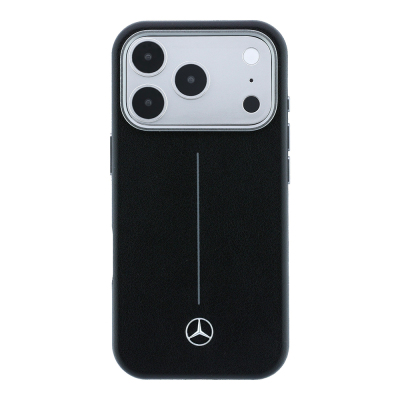 Apple iPhone 18 Pro Max Kılıf Mercedes Benz Orjinal Lisanslı M-safe Şarj Özellikli Metal Yıldız Logolu Çizgili Deri Kapak - 11