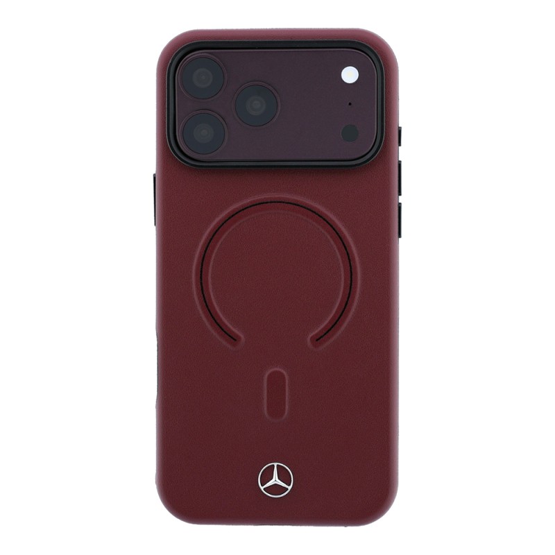 Apple iPhone 18 Pro Max Kılıf Mercedes Benz Orjinal Lisanslı M-safe Şarj Özellikli Metal Yıldız Logolu Kabartmalı Deri Kapak - 4