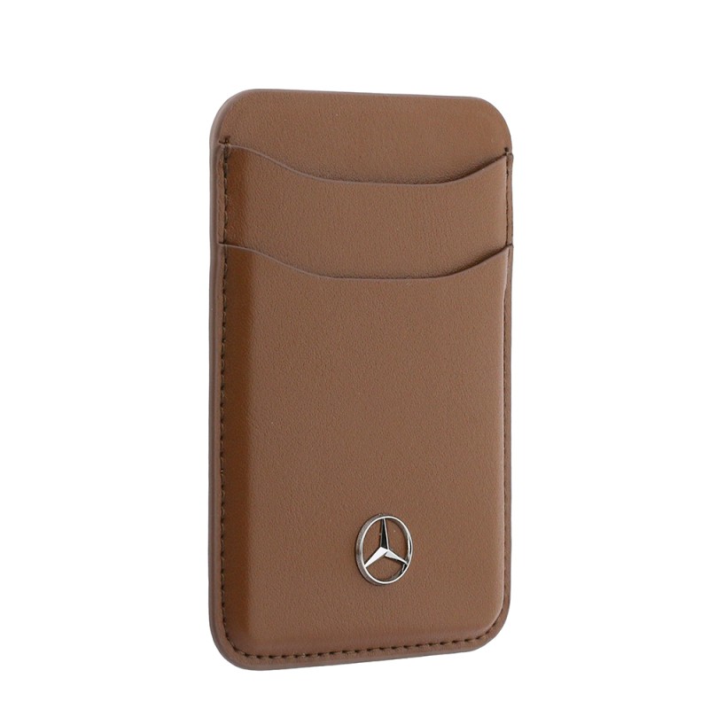 Apple iPhone 18 Pro Max Kılıf Mercedes Benz Orjinal Lisanslı M-safe Şarj Özellikli PU Deri 3D Metal Logolu Kartlıklı Kapak - 15