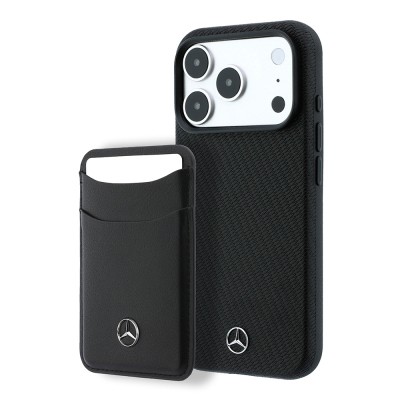 Apple iPhone 18 Pro Max Kılıf Mercedes Benz Orjinal Lisanslı M-safe Şarj Özellikli PU Deri 3D Metal Logolu Kartlıklı Kapak - 2