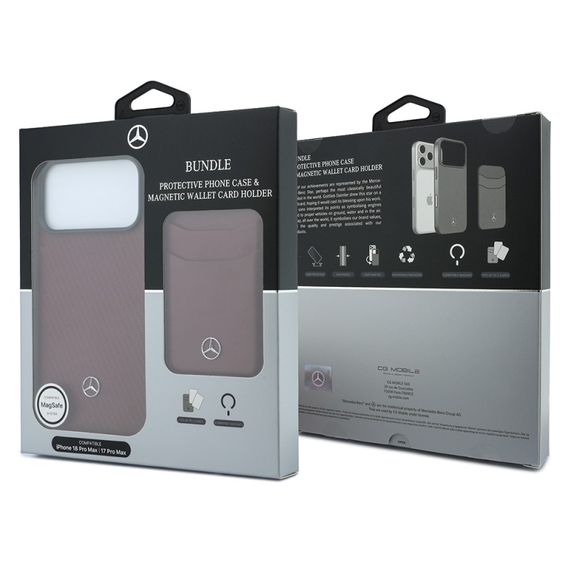 Apple iPhone 18 Pro Max Kılıf Mercedes Benz Orjinal Lisanslı M-safe Şarj Özellikli PU Deri 3D Metal Logolu Kartlıklı Kapak - 42