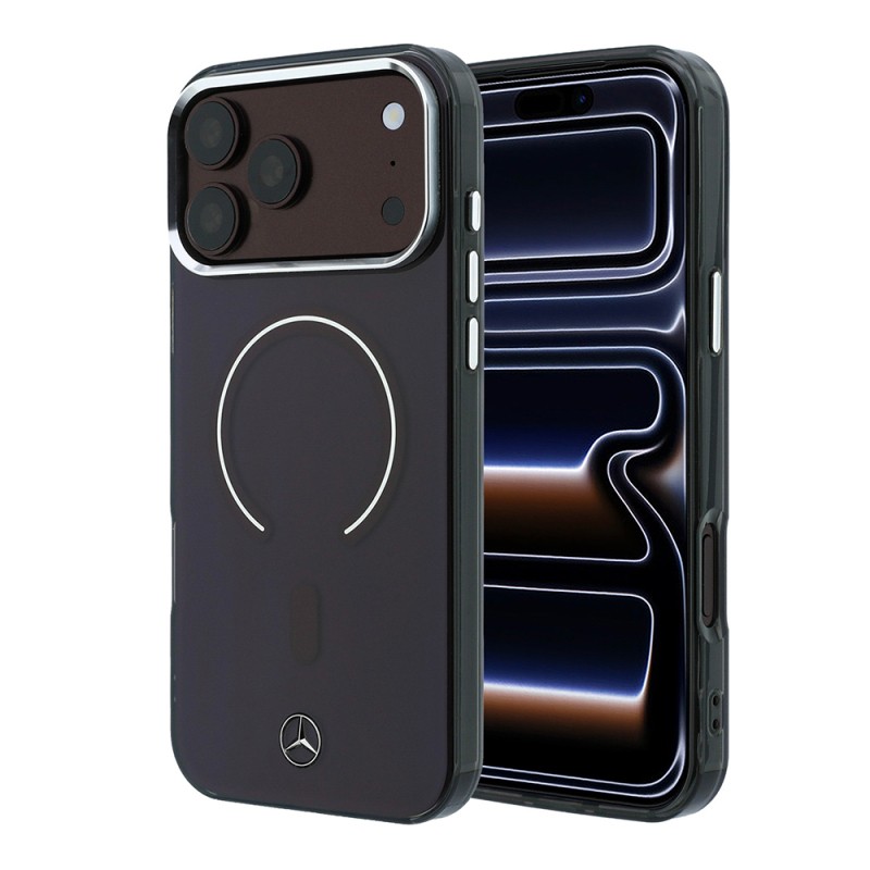Apple iPhone 18 Pro Max Kılıf Mercedes Benz Orjinal Lisanslı M-safe Şarj Özellikli Saydam Yüzey İkonik 3D Metal Logolu Kapak - 1