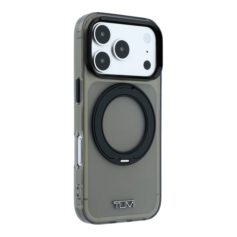 Apple iPhone 18 Pro Max Kılıf TUMI Orjinal Lisanslı M-safe Şarj Özellikli 360 Derece Dönebilen Standlı Transparan Kapak - 10