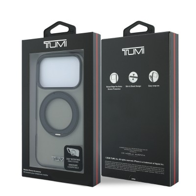 Apple iPhone 18 Pro Max Kılıf TUMI Orjinal Lisanslı M-safe Şarj Özellikli 360 Derece Dönebilen Standlı Transparan Kapak - 16