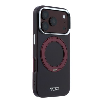 Apple iPhone 18 Pro Max Kılıf TUMI Orjinal Lisanslı M-safe Şarj Özellikli 360 Derece Dönebilen Standlı Transparan Kapak - 7