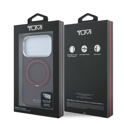 Apple iPhone 18 Pro Max Kılıf TUMI Orjinal Lisanslı M-safe Şarj Özellikli 360 Derece Dönebilen Standlı Transparan Kapak - 15
