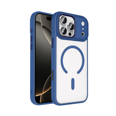 Apple iPhone 18 Pro Max Kılıf Wireless Şarj Özellikli Zore Krom M-safe Silikon Kapak - Zore