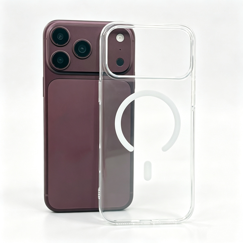 Apple iPhone 18 Pro Max Kılıf Zore M-safe Şarj Özellikli Şeffaf Tek Kamera Çerçeveli Porto Kapak - 1