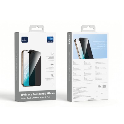 Apple iPhone 18 Pro Max Wiwu GT-015 Özellikli Çok Katmanlı Temperli iPrivacy Cam Ekran Koruyucu 10'lu Paket - 6