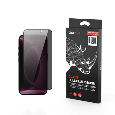 Apple iPhone 18 Pro Max Zore Rika Premium Privacy Temperli Cam Ekran Koruyucu - Zore