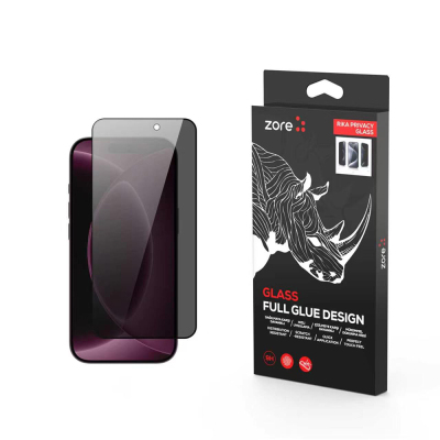 Apple iPhone 18 Pro Zore Rika Premium Privacy Temperli Cam Ekran Koruyucu - Zore