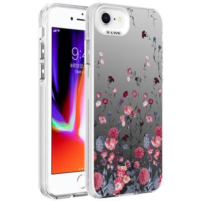 Apple iPhone 7 Case Patterned Zore Silver Hard Cover - Zore
